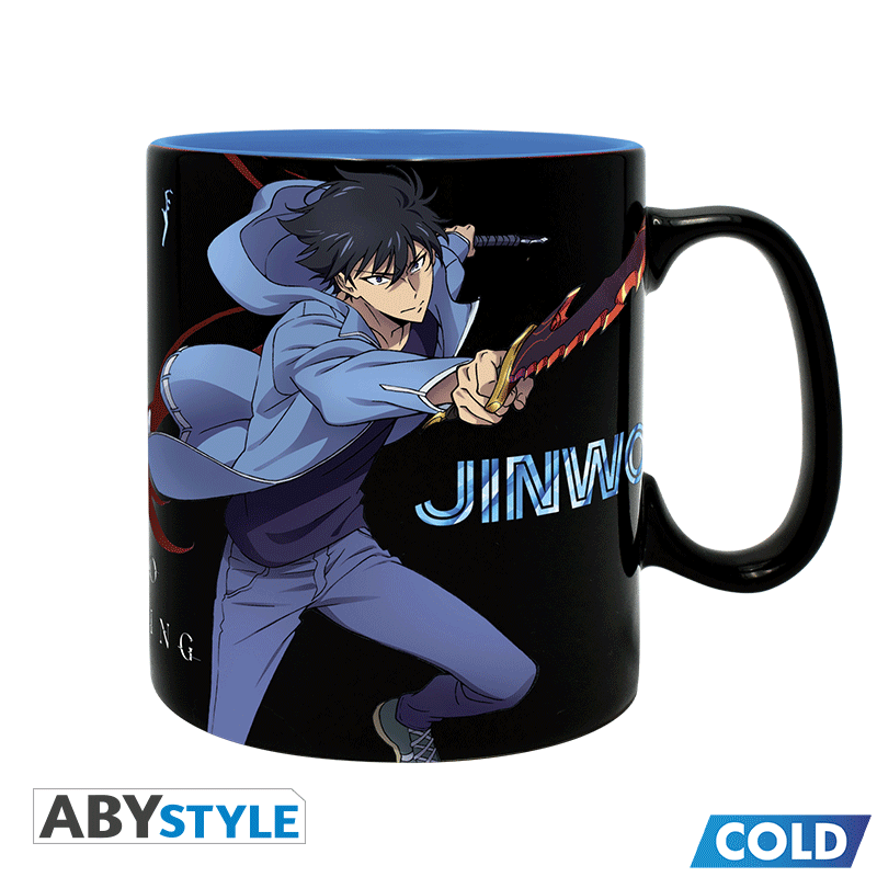 SOLO LEVELING – Thermoeffekt-Tasse – 460 ml – Jinwoo & Igris Karte