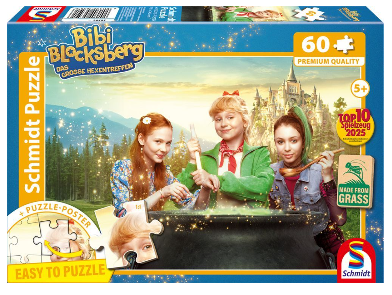 Schmidt Spiele Puzzle Bibi Blocksberg – Valigetta Metallica Con 4 Puzzle: 2x60 E 2x100 Pezzi - 3