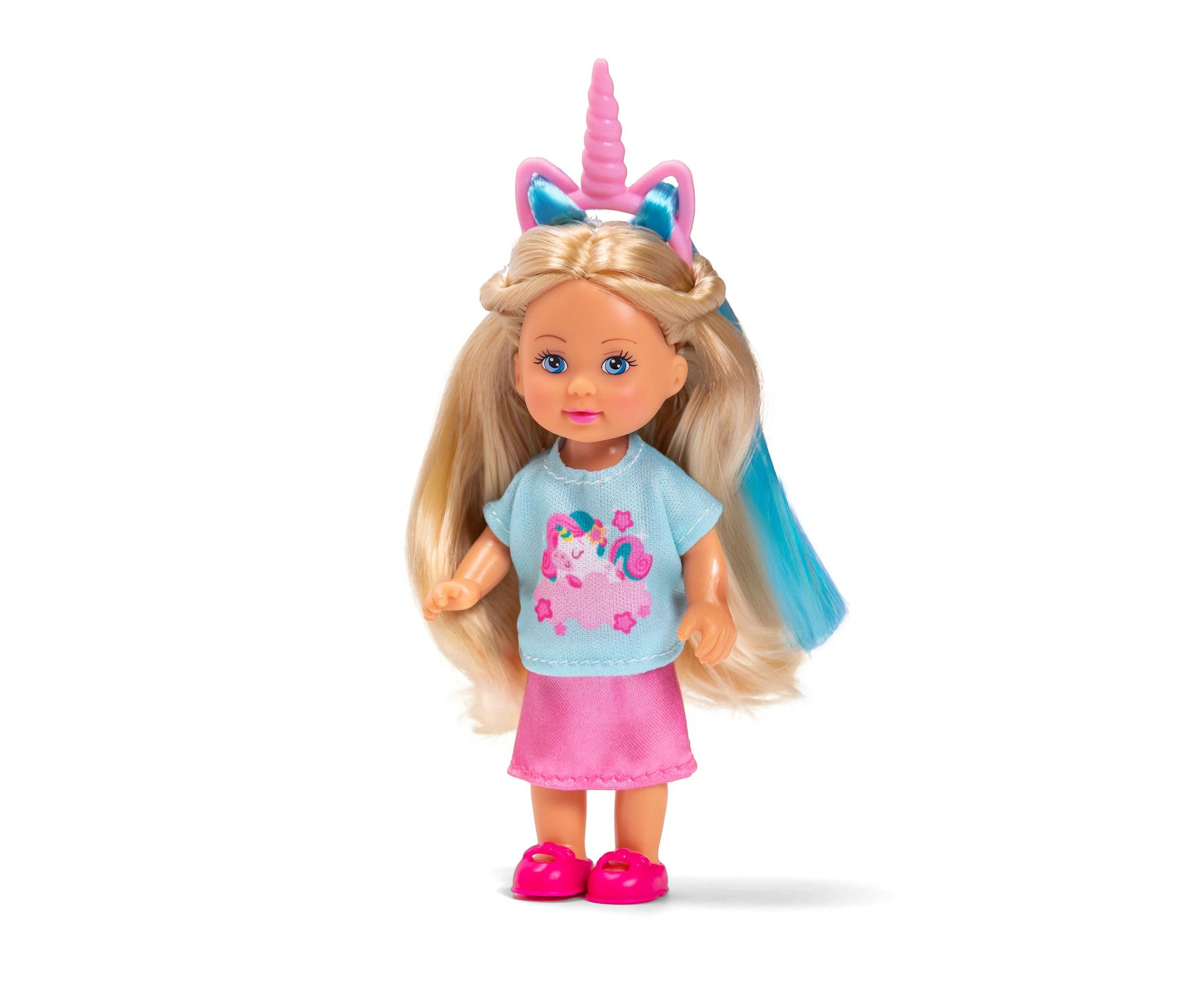 Simba Unicornio Con Pelo Multicolor De 14 Cm – Pony Flocado Con Peine Y Horquilla, Juguete De Peinado Para Niños A Partir De 3 Años