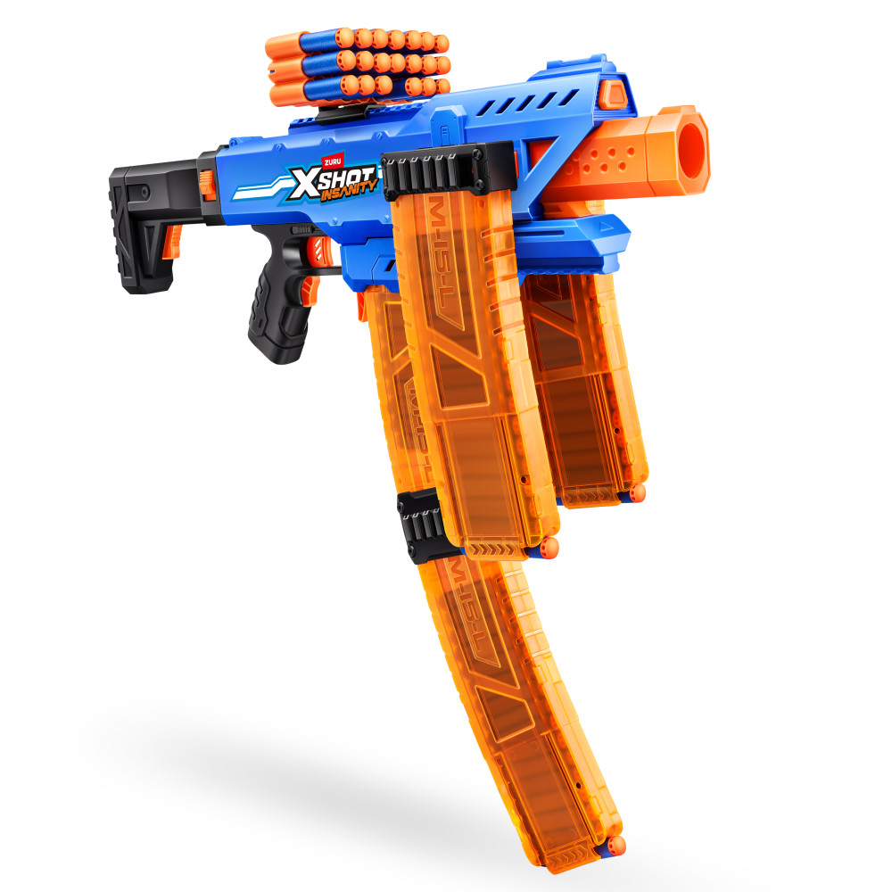 ZURU 36786 - XSHOT Insanity Clip Mania Blaster motorisiert (72