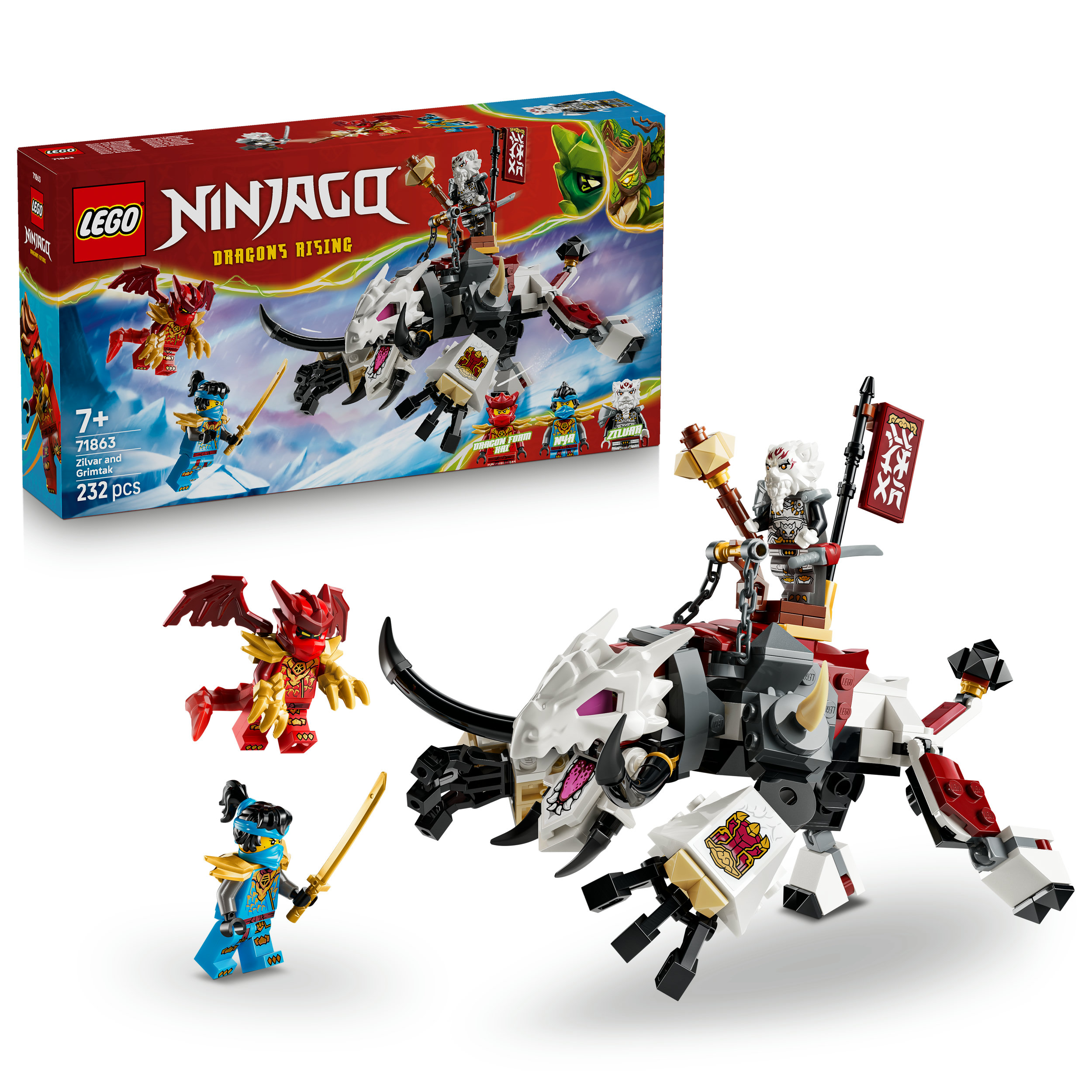 GARNET CROW　ミニクロ　Viento Blanco LEGO NINJAGO 71863 Zilvar auf seinem Drachentier Grimtak