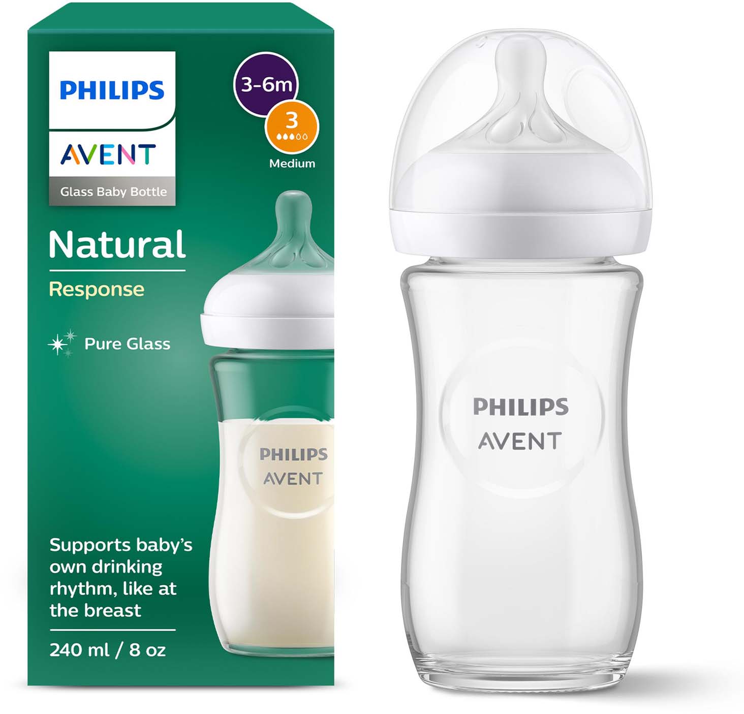 Philips Avent Natural Response Babyflasche aus Glas online bestellen