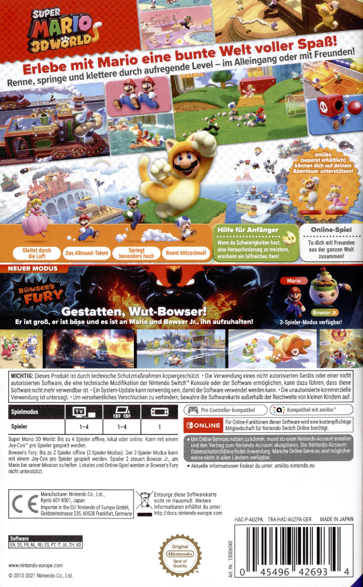 Nintendo Switch Super MARIO 3D World FURY (CHI / ENG) (Used