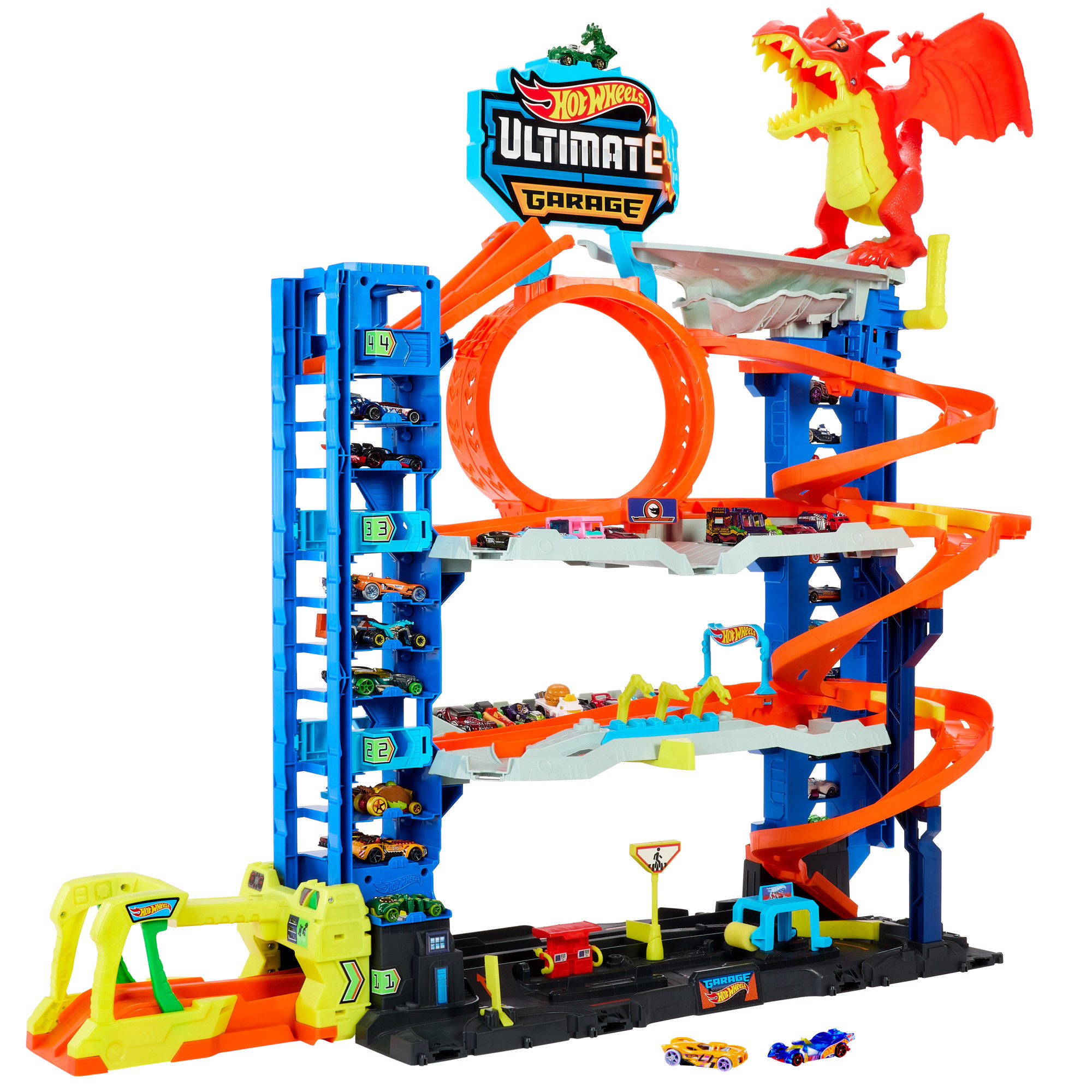Hot Wheels Ultimative Garage Spielset mit 2 Die-Cast-Autos