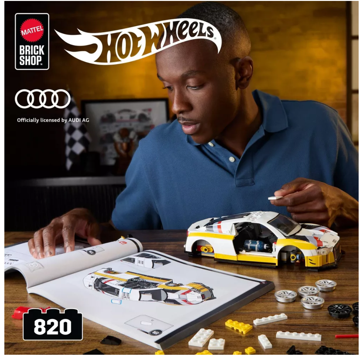 Mattel Brick Shop Hot Wheels '15 Audi R8 Lms Building Toy Kit (820