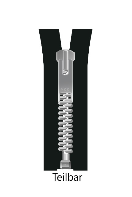 YKK Reißverschluss 2-Wege Teilbar – Marineblau, Metallzähne, 75 Cm