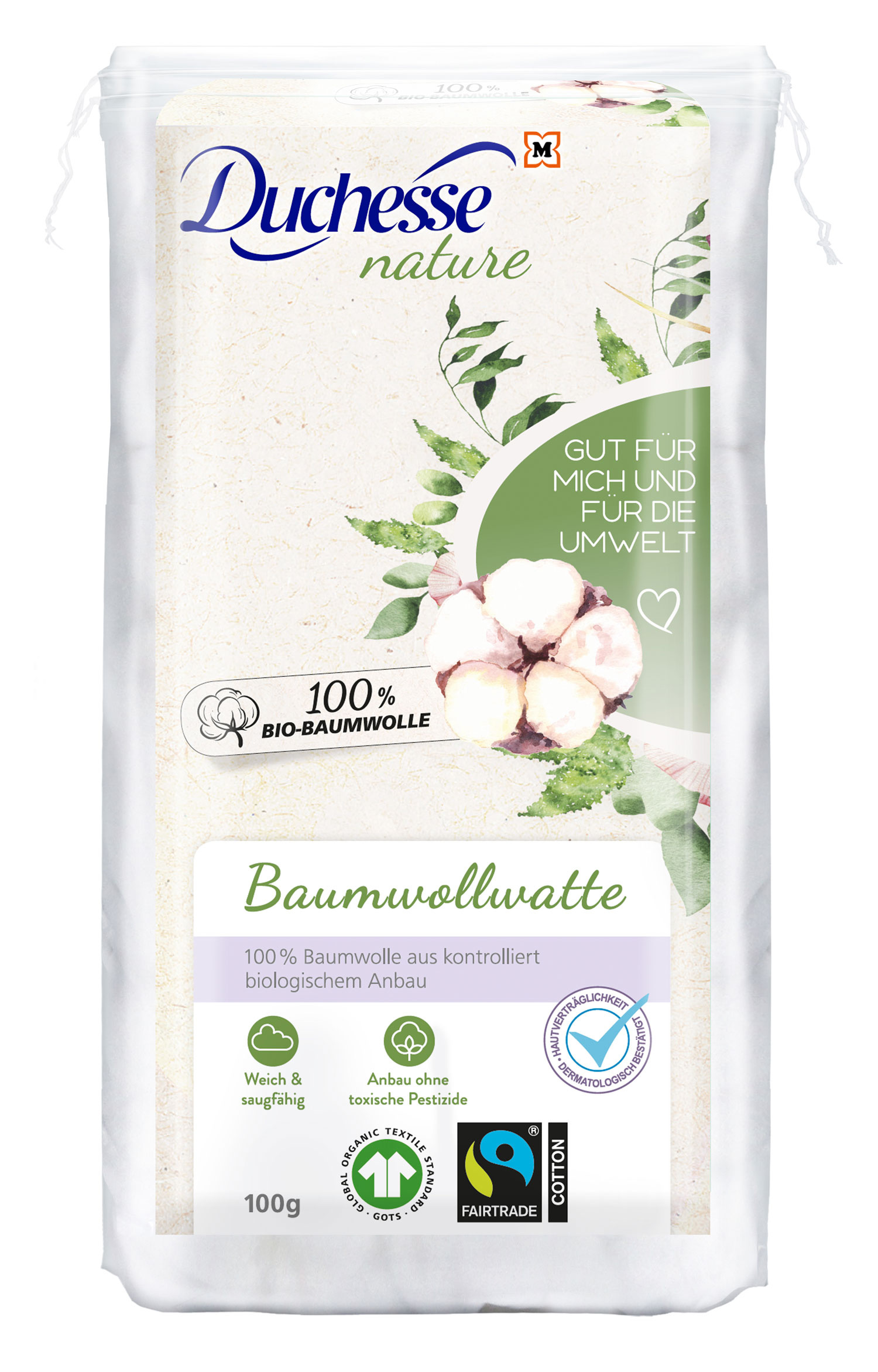 Pretty Wattepads Aus Baumwolle – 50 Stück, Quadratisch, Standardgröße, Sanft Für Gesichtsreinigung