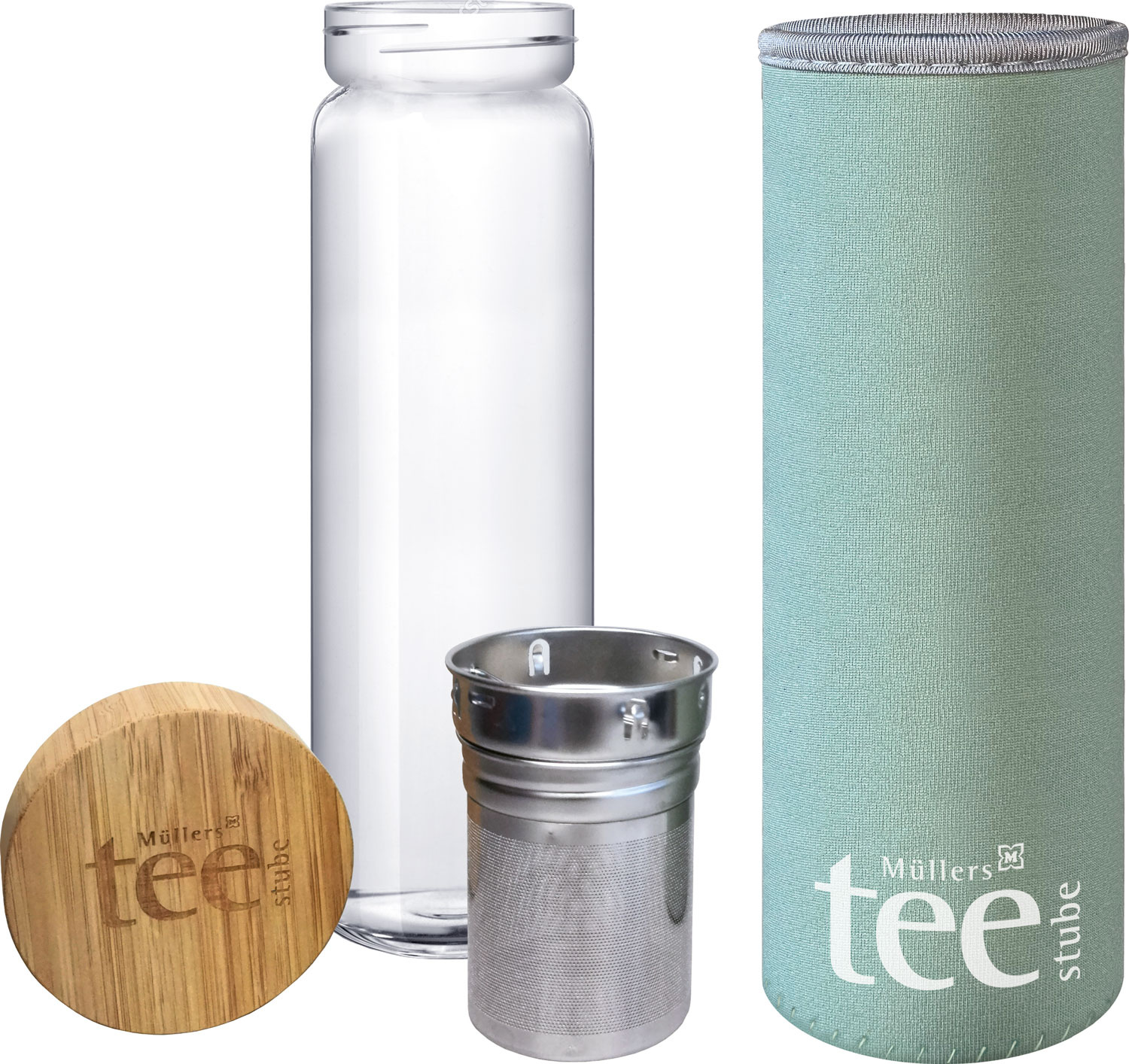 Müllers Teestube Trinkflasche mit Teefilter 600ml online bestellen