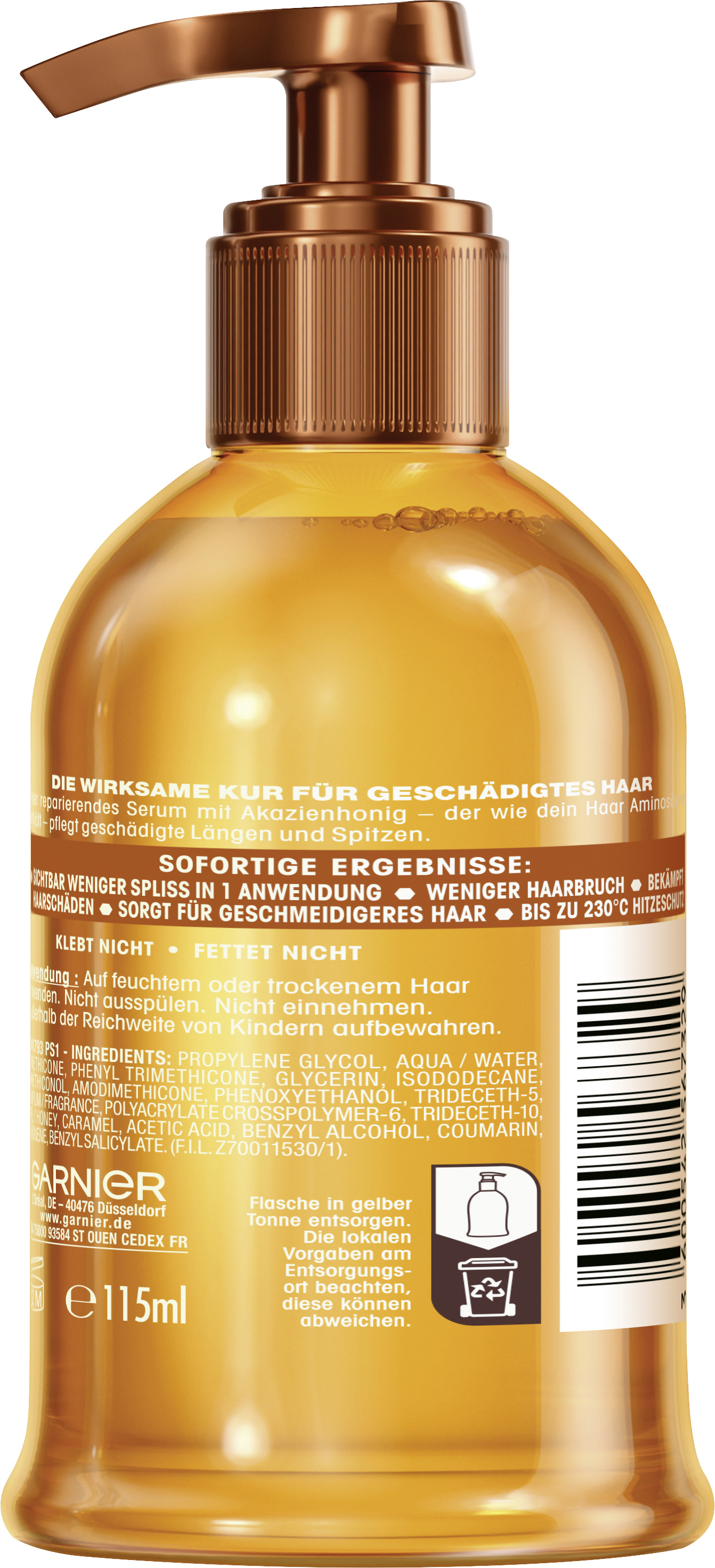 Garnier Wahre Schätze Reparierendes Shampoo – Honig, 1 Liter, Für Strapaziertes Haar, 2er Pack