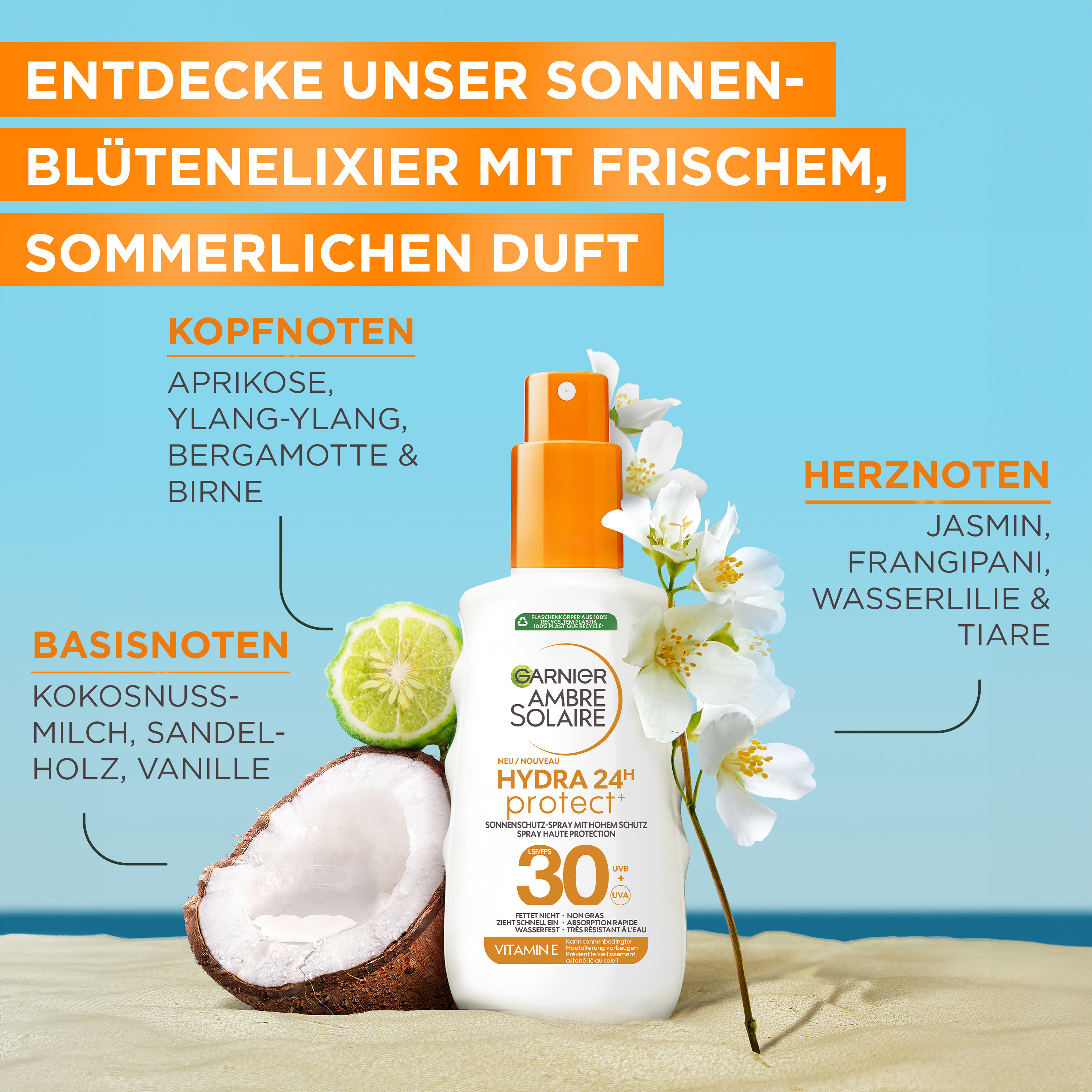 Ambre Solaire Hydra Protect+ 24h Sonnenschutz-Spray mit LSF30