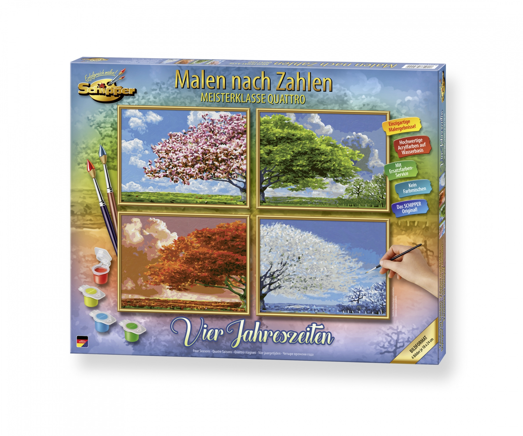 Schipper Malen Nach Zahlen – Auf Dem Bauernhof – Set Für Erwachsene Mit Pinsel & Acrylfarben – 4 Bilder Je 18 X 24 Cm – Deutscher Hersteller Schipper Malen Nach Zahlen – Auf Dem Bauernhof – Set Für Erwachsene Mit Pinsel & Acrylfarben – 4 Bilder Je 18 X 24 Cm – Deutscher Hersteller