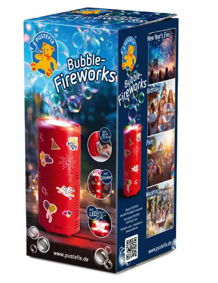 Bubble Feuerwerk mit 80ml Seifenblasenflüssigkeit und Stickerset kaufen