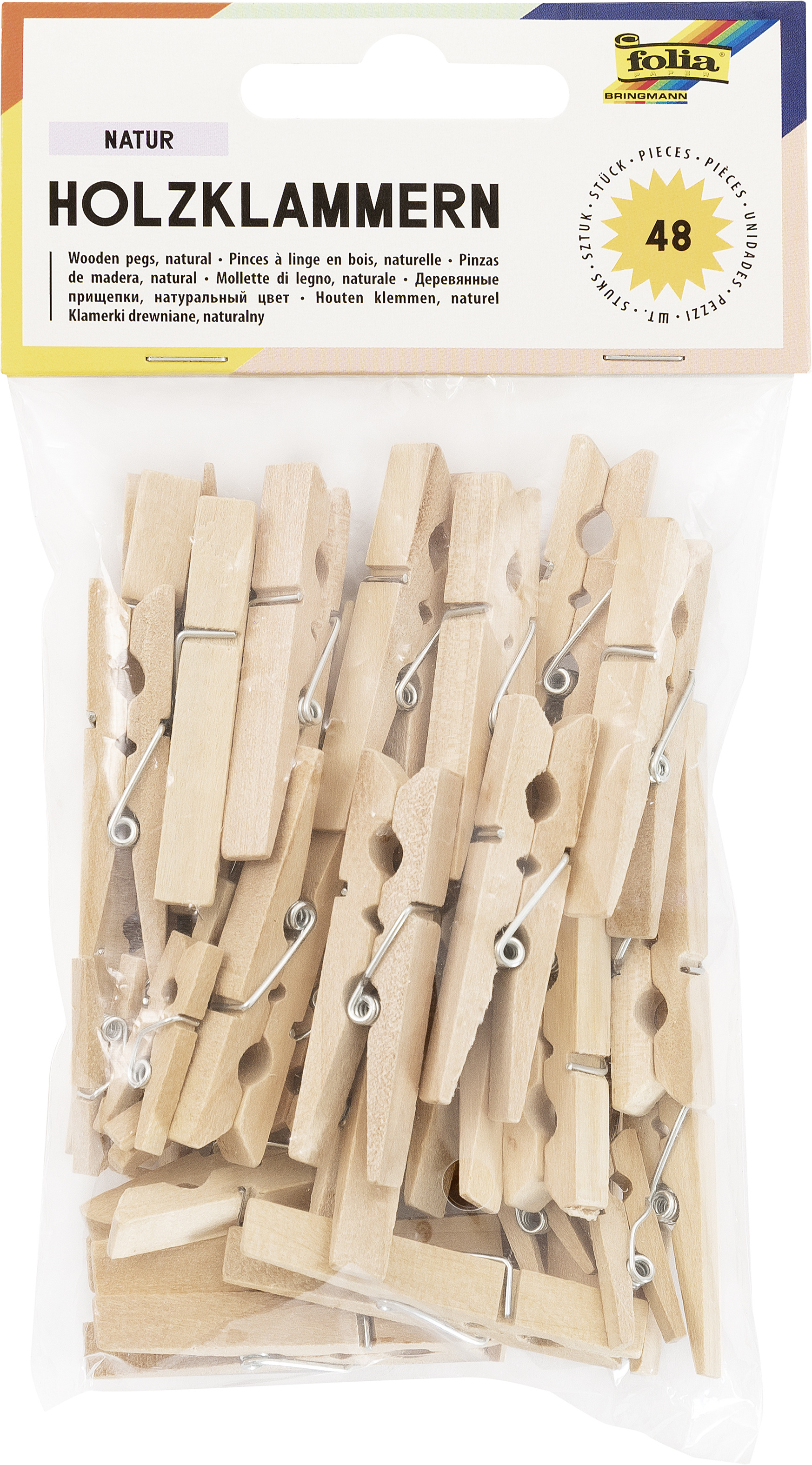 folia Holzklammern natur 48 Stück online bestellen