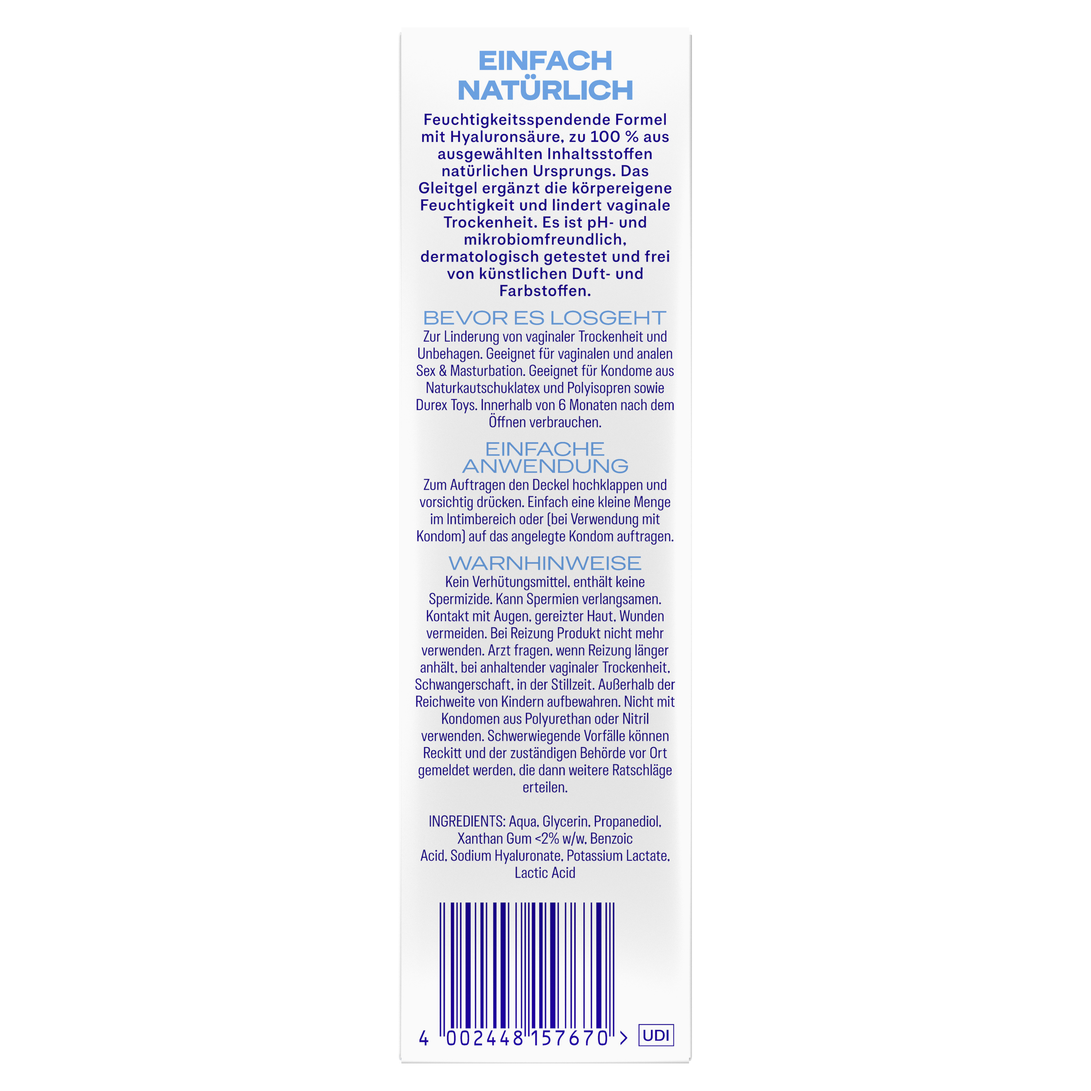 Durex Gleitgel Naturals Extra Feuchtigkeitsspendend online bestellen |  MLLER