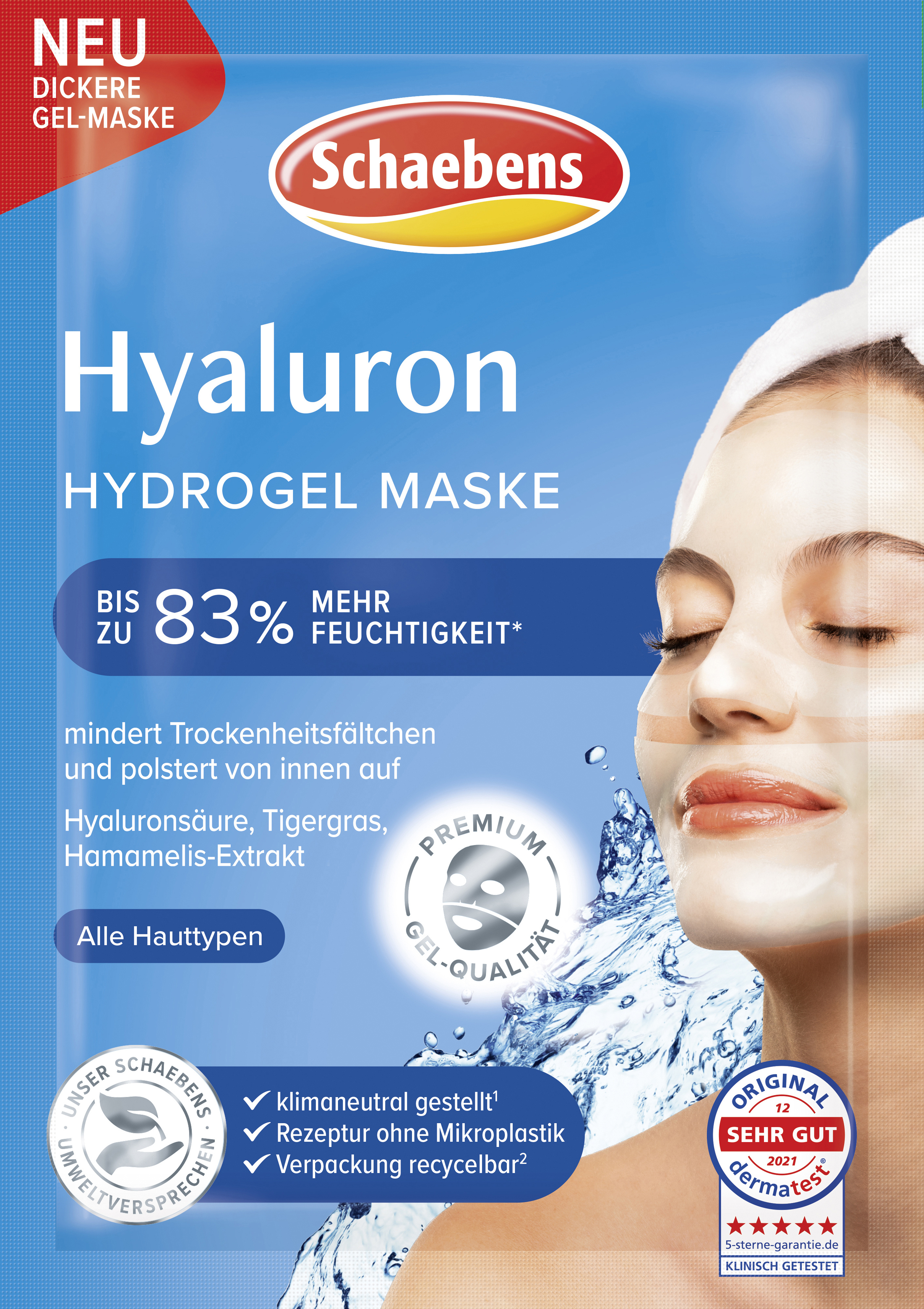 Collagen Maske Mit Hyaluronsäure – Anti-Falten Hydrogel, 4 Stück, Für Straffe & Feuchtigkeitsspendende Haut