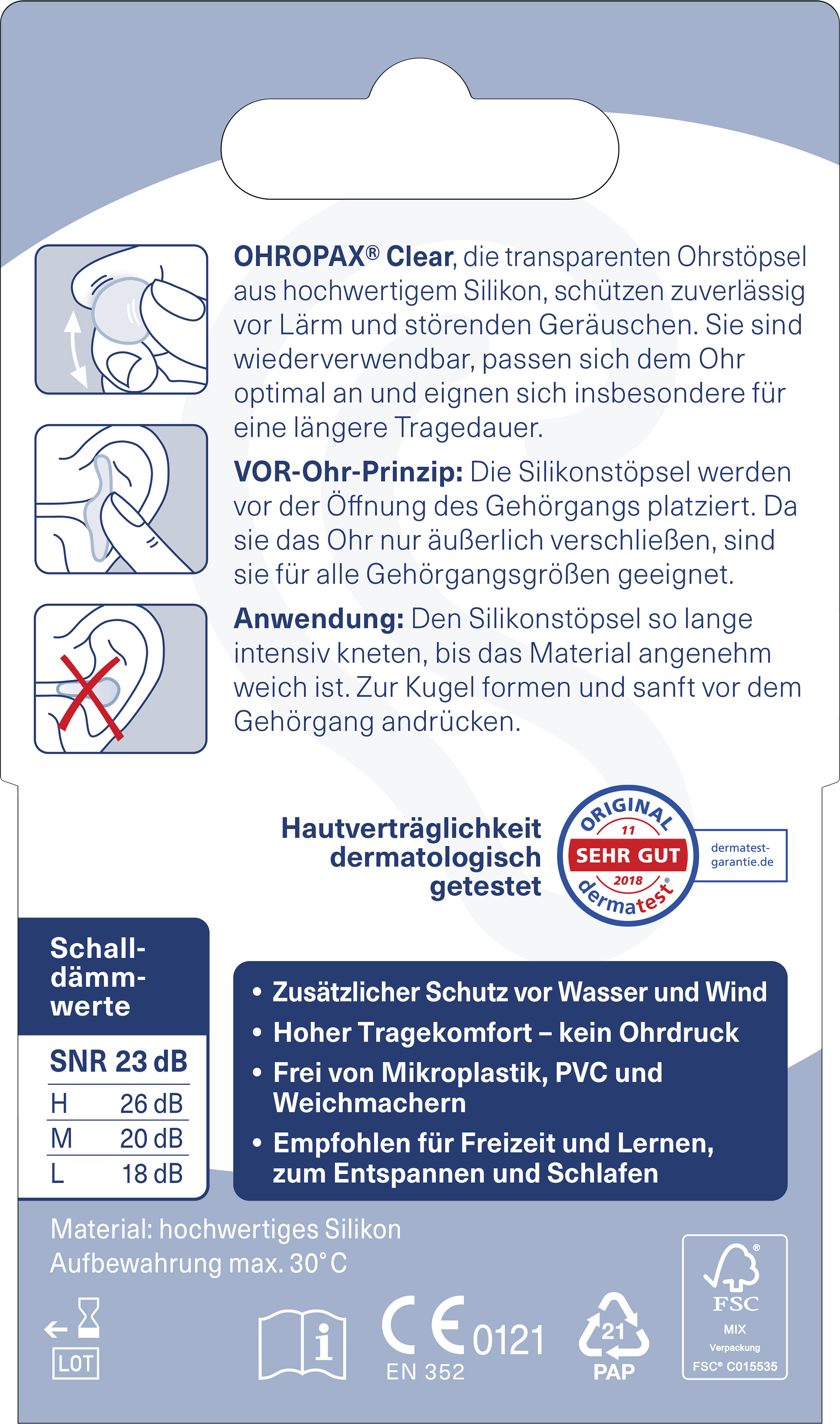 Ohropax Clear Ohrstpsel online bestellen | MLLER