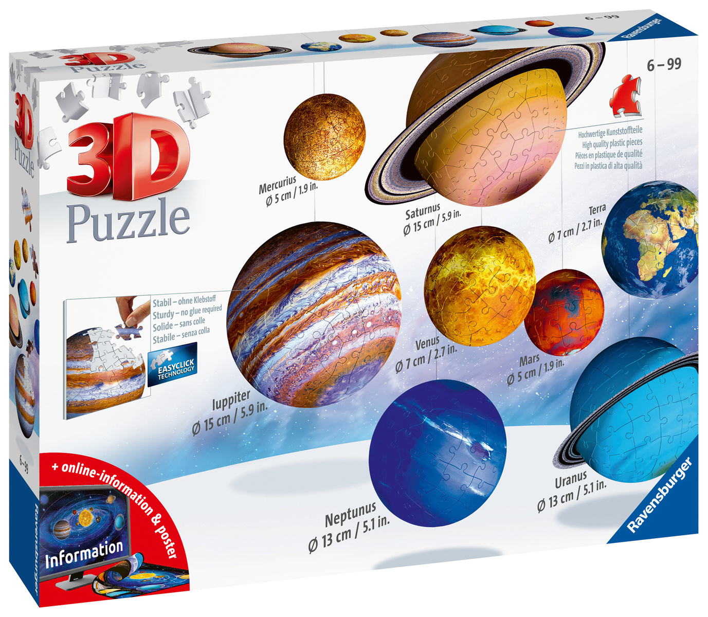 Ravensburger 3D Puzzle 12008072 - Puzzle-Ball Care Bears Love-a-Lot Bear - Für Kinder ab 6 Jahren