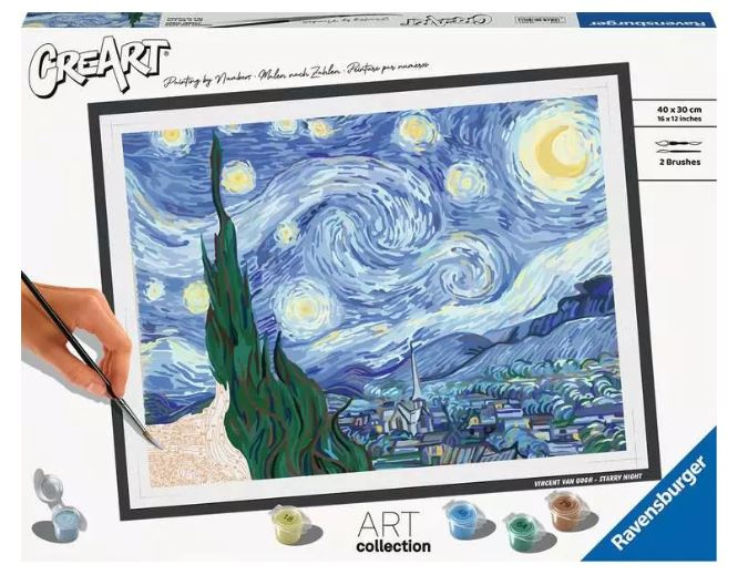DTAUPREB Malen Nach Zahlen Für Erwachsene – Van Gogh The Moulin, DIY Ölgemälde-Set, 40x50 Cm Leinwand, Acrylfarben, Pinsel, Ideal Als Deko Und Geschenk