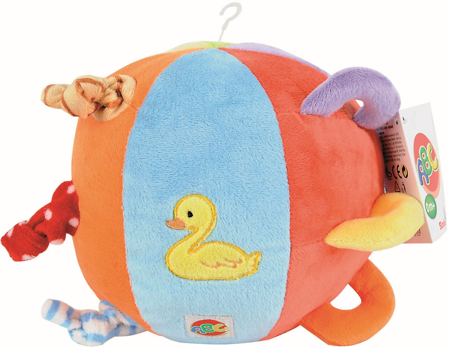 Simba ABC Entdeckerball – 4 Oberflächen, 8 Cm, Farbenfroh, Babyspielzeug Ab 6 Monaten