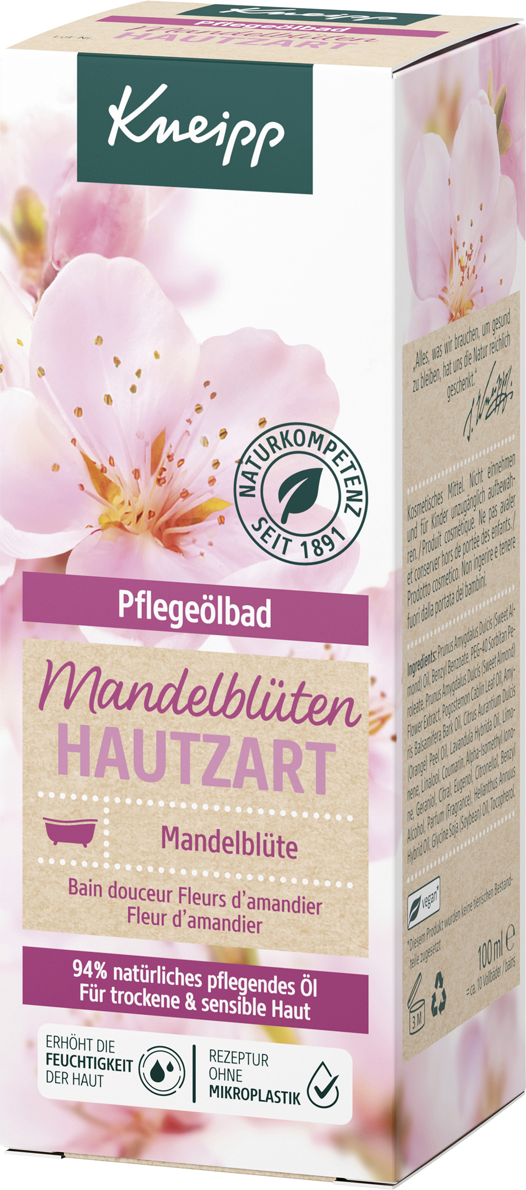 Kneipp Pflegebadöl Mandelblüten hautzart