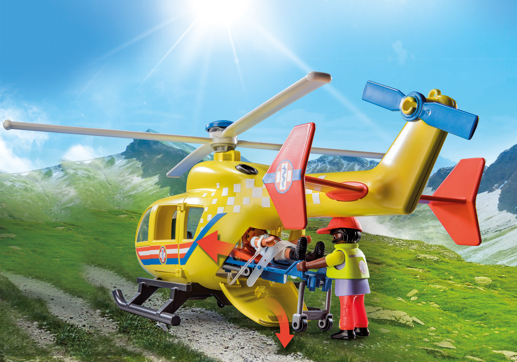 PLAYMOBIL - 71203 - City Action Les Secouristes - Hélicoptere de seco