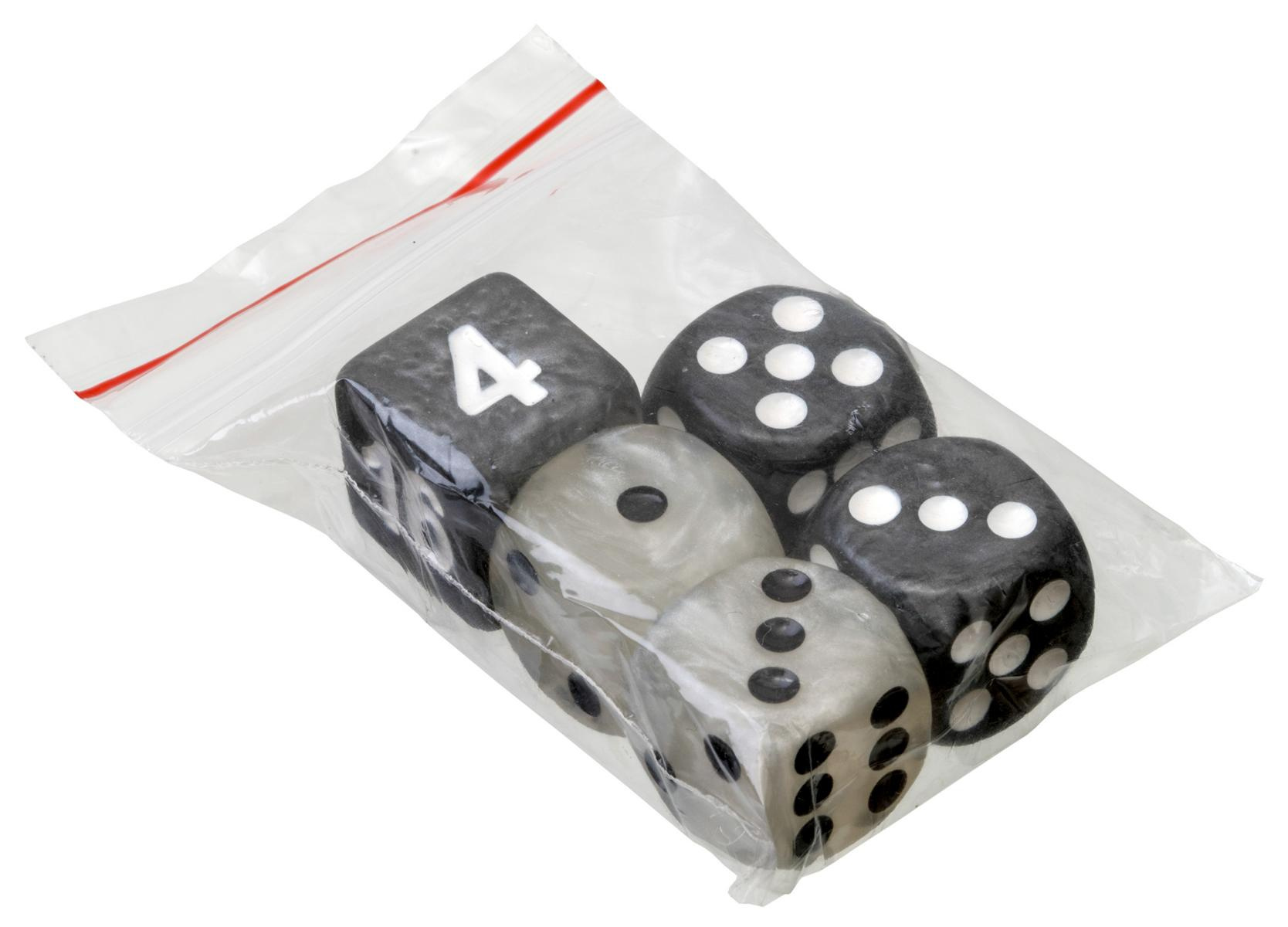 KOA Puce de dames de backgammon noir et blanc en plastique de 22 mm