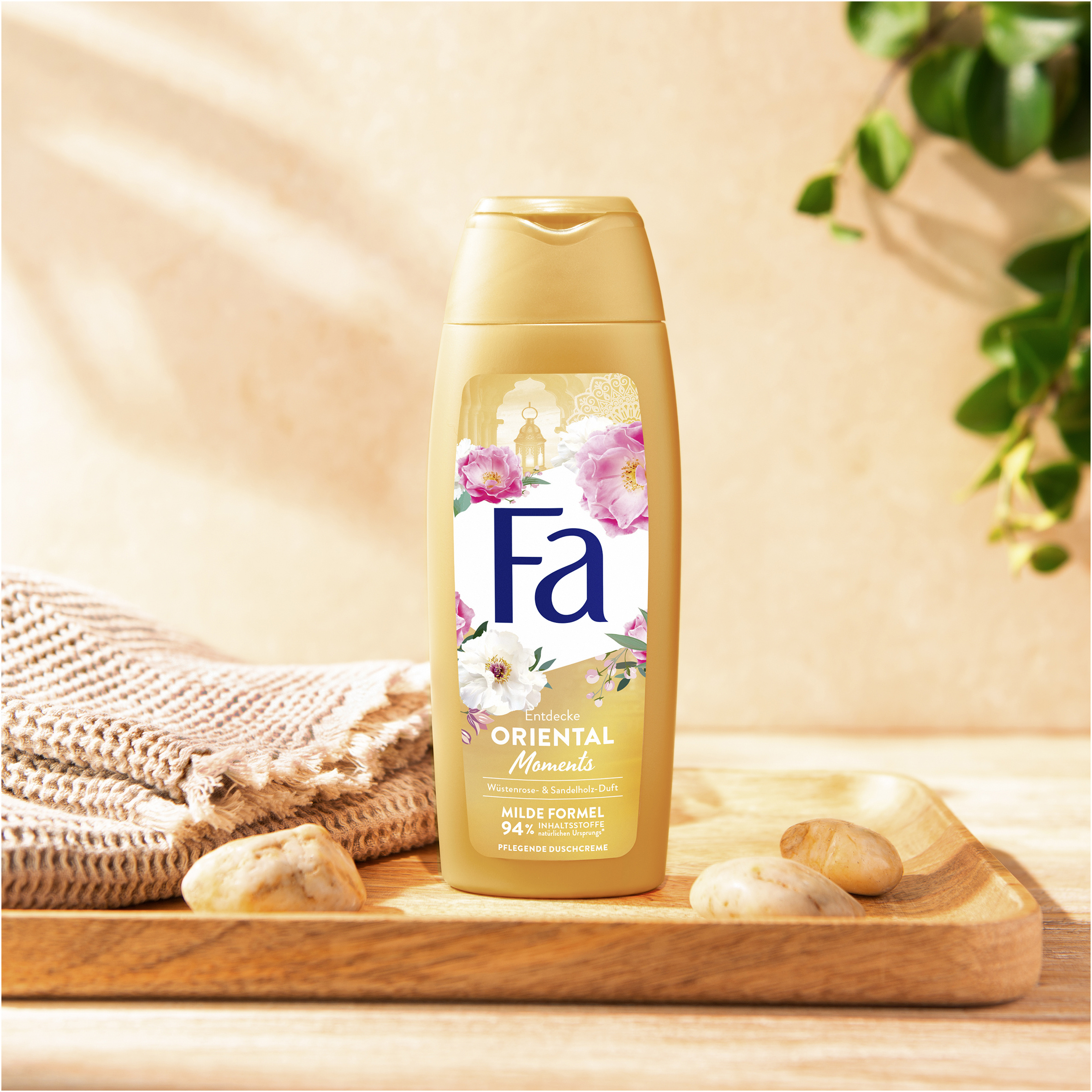 Fa Duschgel & Deospray Oriental Moments Set – Wüstenrose & Sandelholz, Vegan, 48h Schutz (2x250 Ml + 150 Ml)