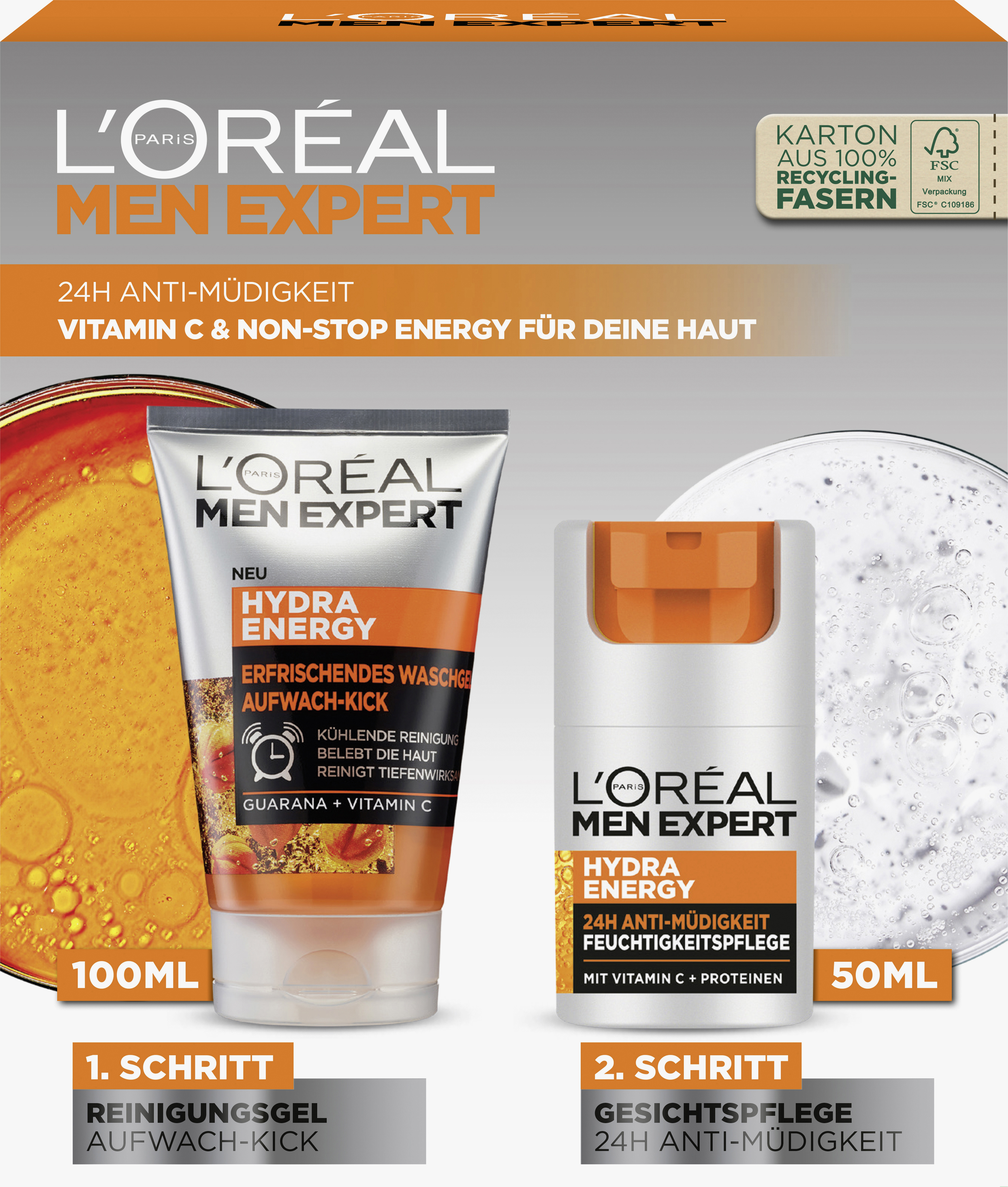 L'Oréal Men Expert Hydra Energetic Feuchtigkeitspflege SPF15 – 50 Ml, Anti-Fatigue Mit Vitamin C