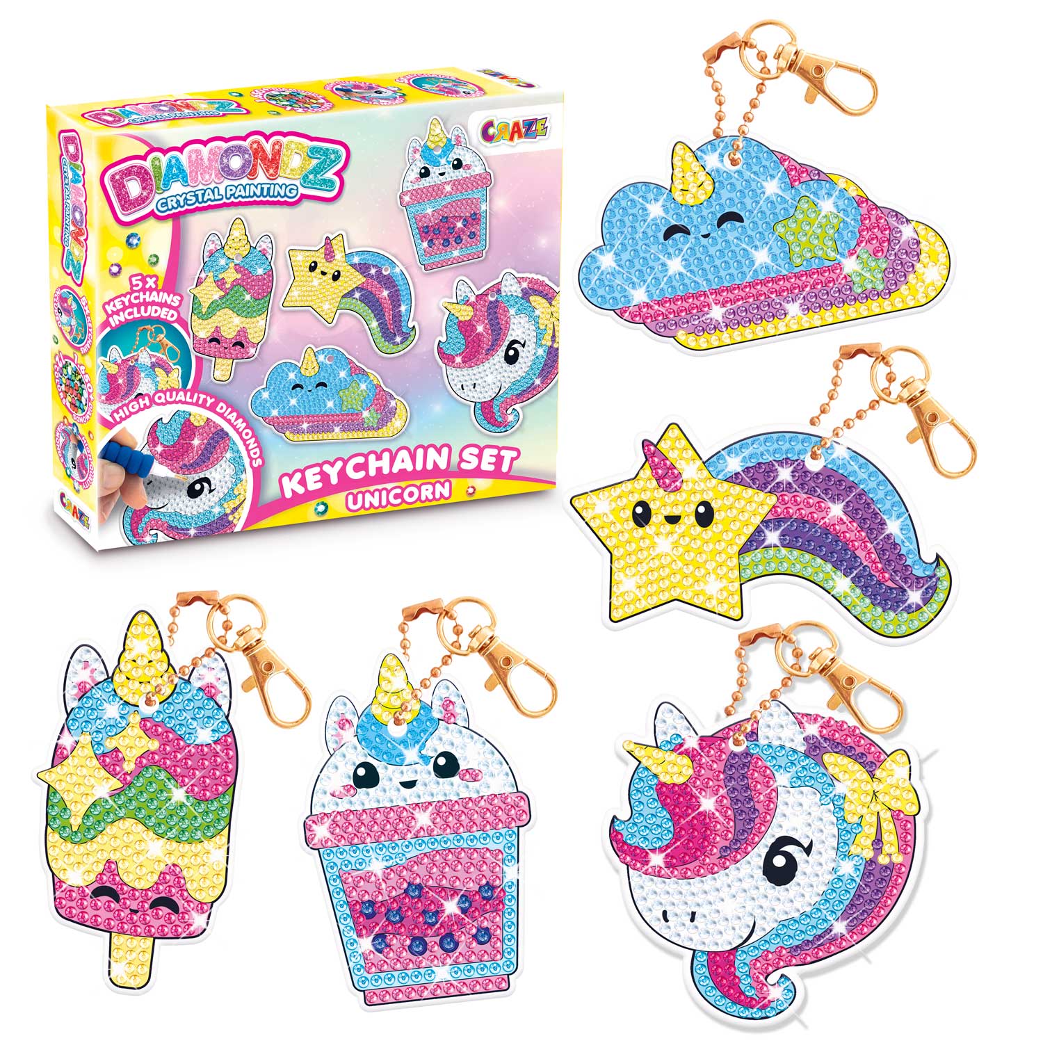 ♡ Jewelセット CRAZE DIAMONDZ Keychain Set Unicorn Fun Series online bestellen
