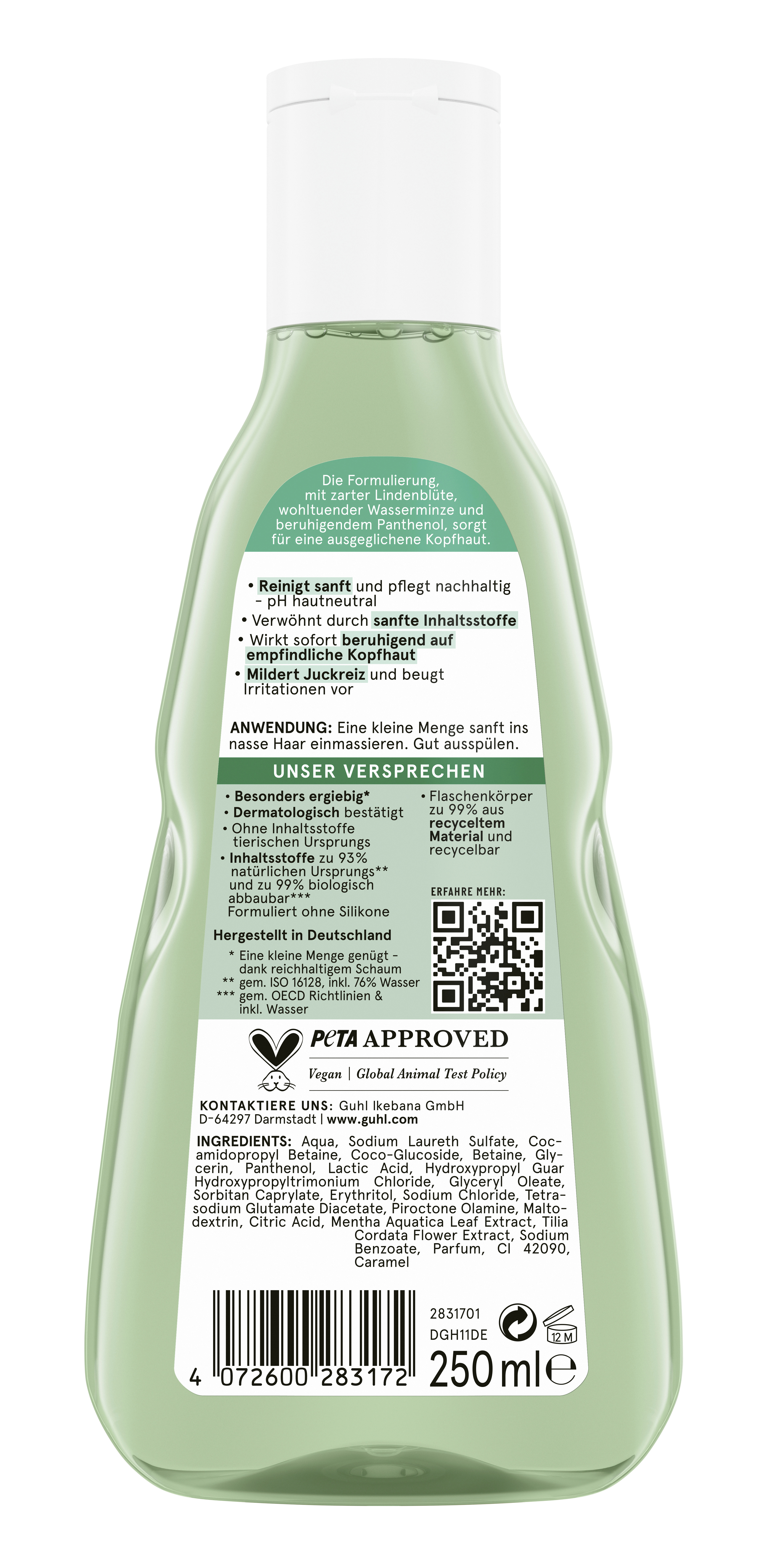 Fushi Kopfhaut-Beruhigungs-Shampoo – Mit Kräutern, 230 Ml, Nachfüllbar, Vegan