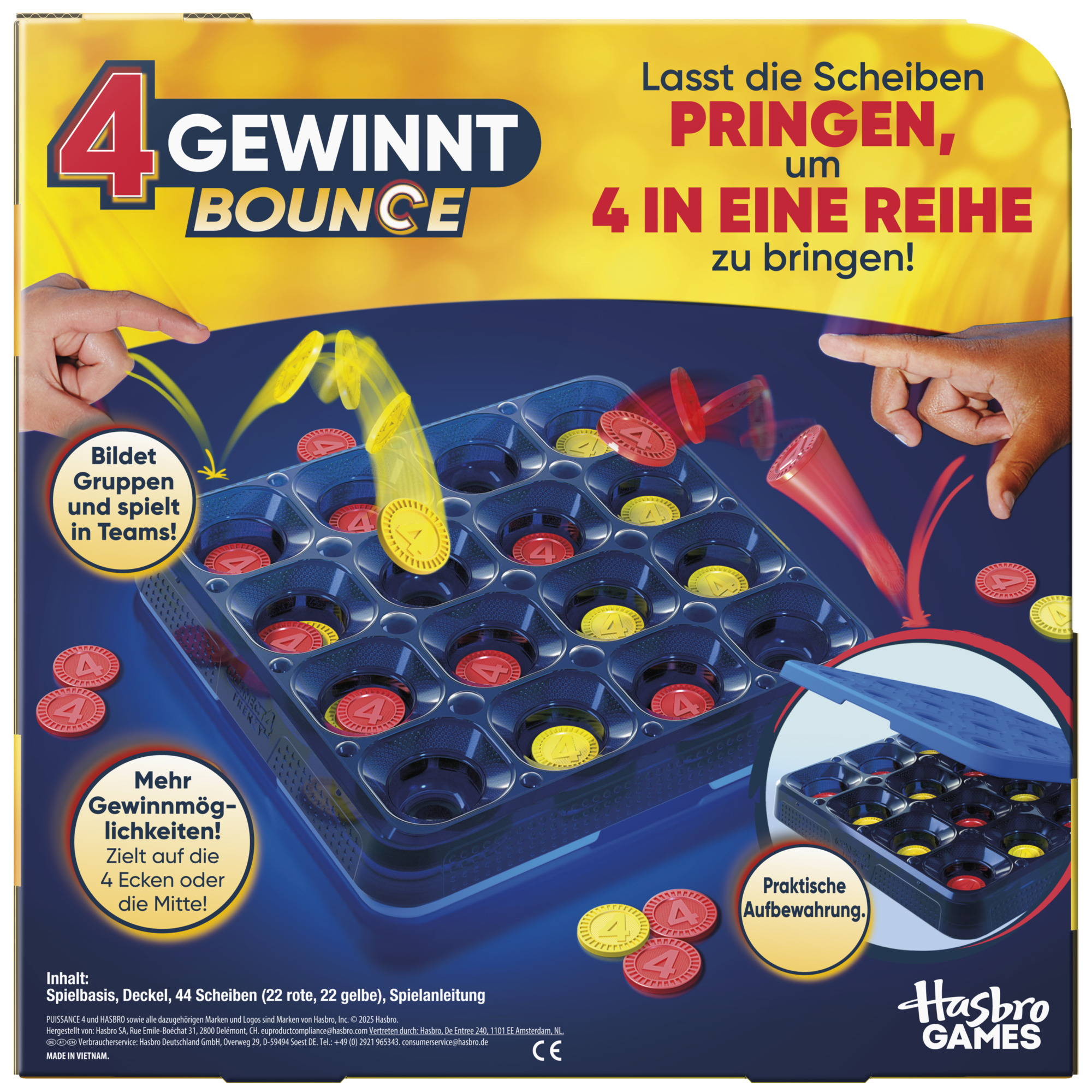 Hasbro Gaming 'Stärke 4' Kartenspiel - Schnelles Strategiespiel Für Kinder, Reiseversion Des Klassikers