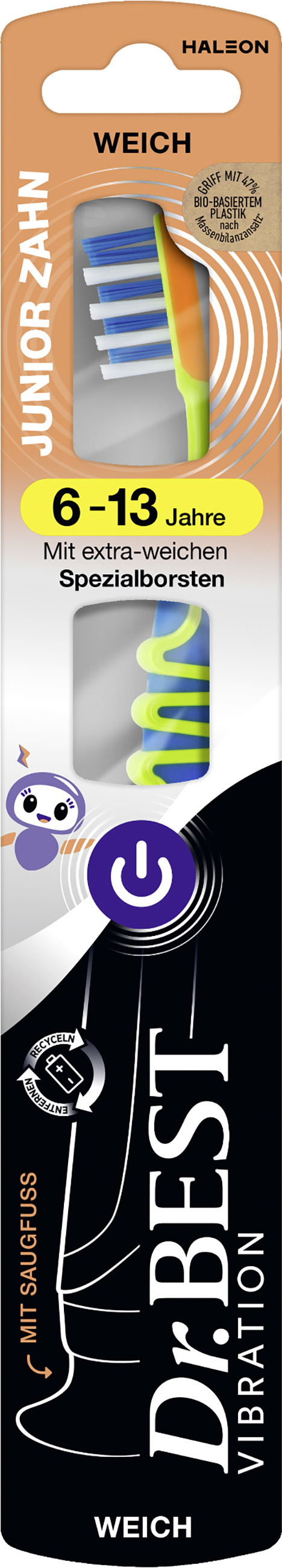 dr best junior zahn vibration Dr.BEST Vibration Juniorzahn Zahnbürste Weich für Kinder main image 1