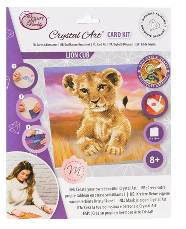 Curious Universe Crystal Creations – Diamant-Malerei Löwe Mit Metallfolie, über 3000 Kristalle – Bastelset Für Erwachsene