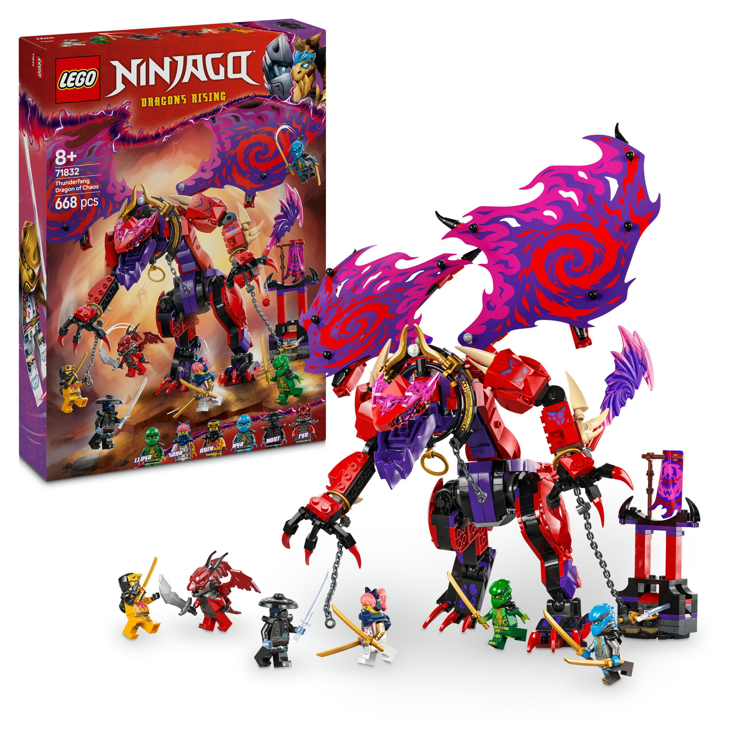 LEGO NINJAGO Chaosdrache Donnerzahn - Ninja Set mit 6 Minifiguren
