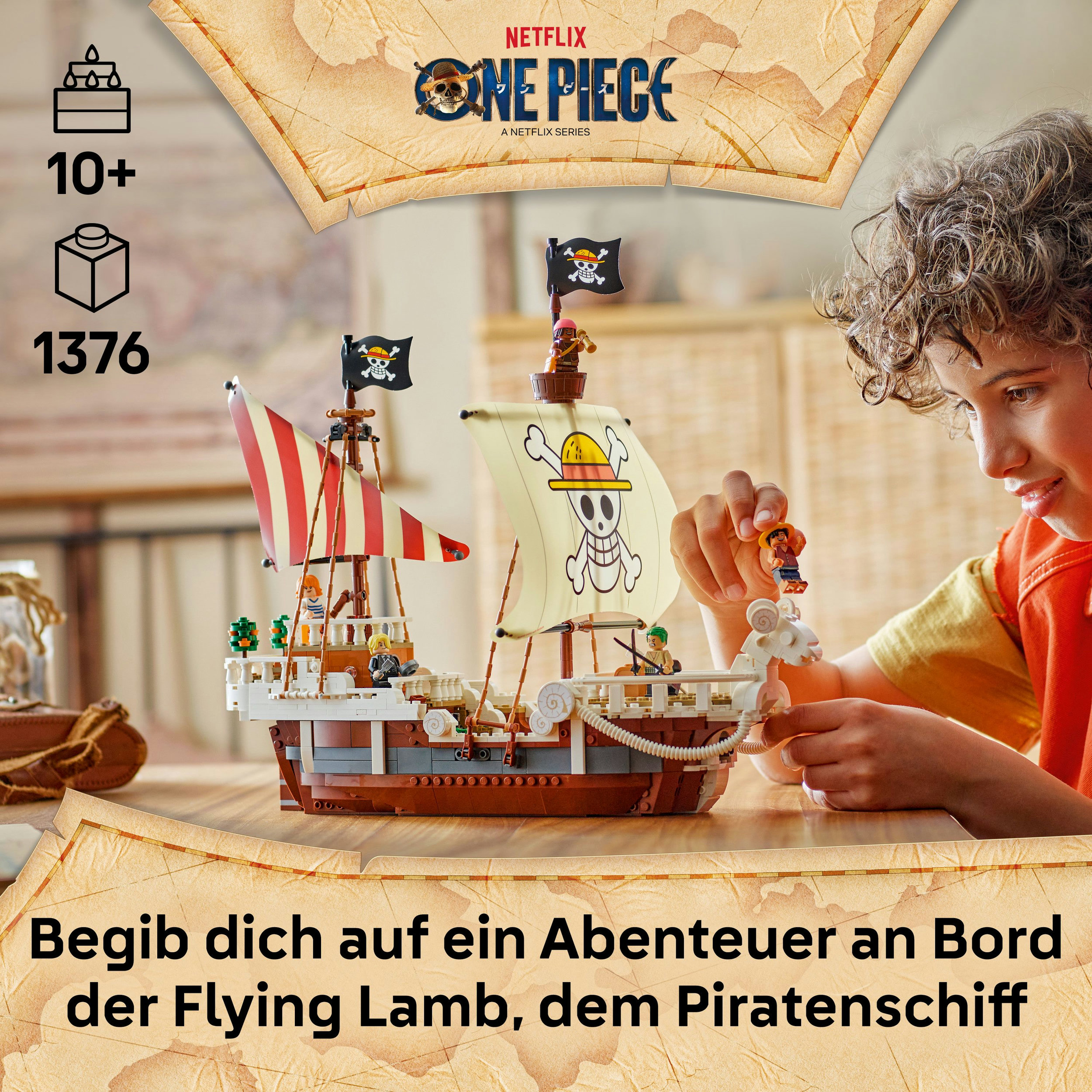 LEGO ONE PIECE 75639 Das Piratenschiff Flying Lamb, Kinder