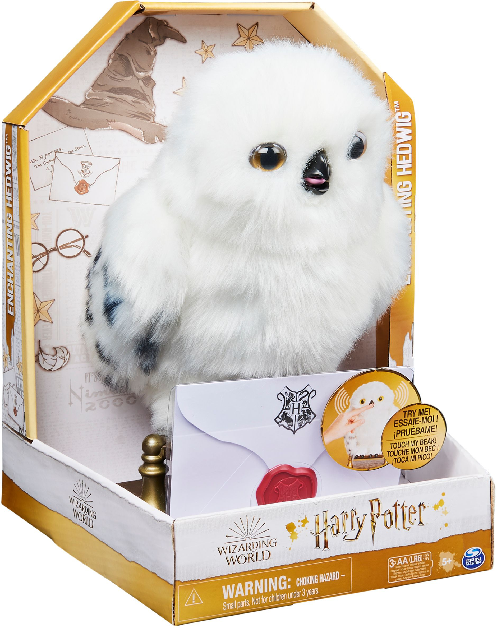 Spin Master - Harry Potter - Interaktive Plüsch-Eule Hedwig mit