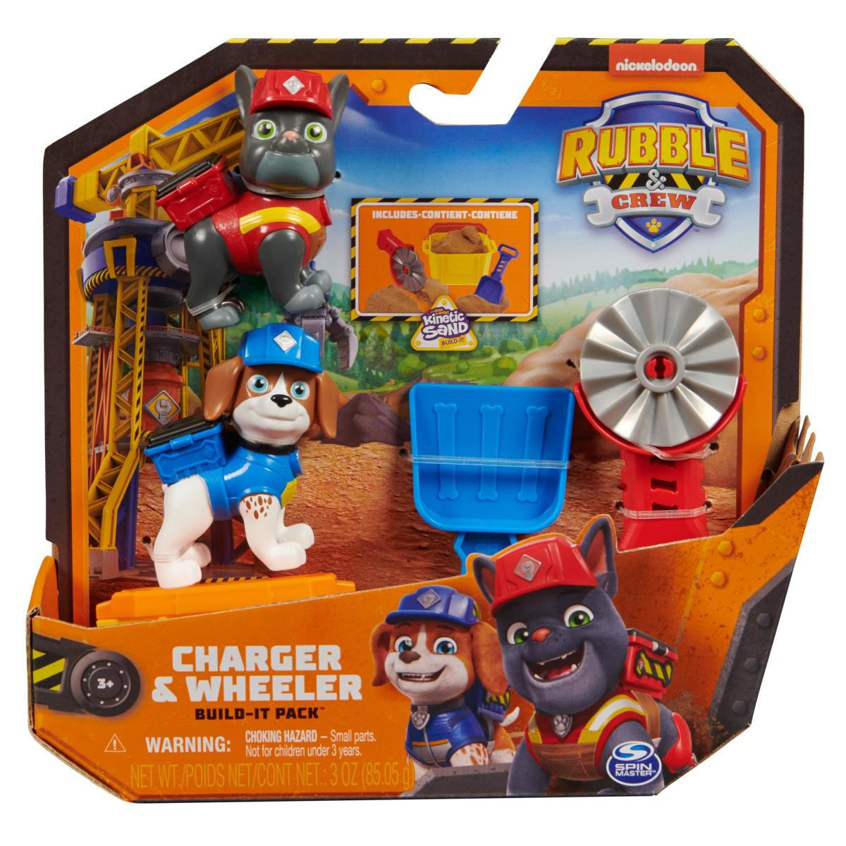 Rubble And Crew – Coffret Figurines Ruben Et Mix – Sable Kinetic Build-It Sand 85g – 2 Outils – Dès 3 Ans