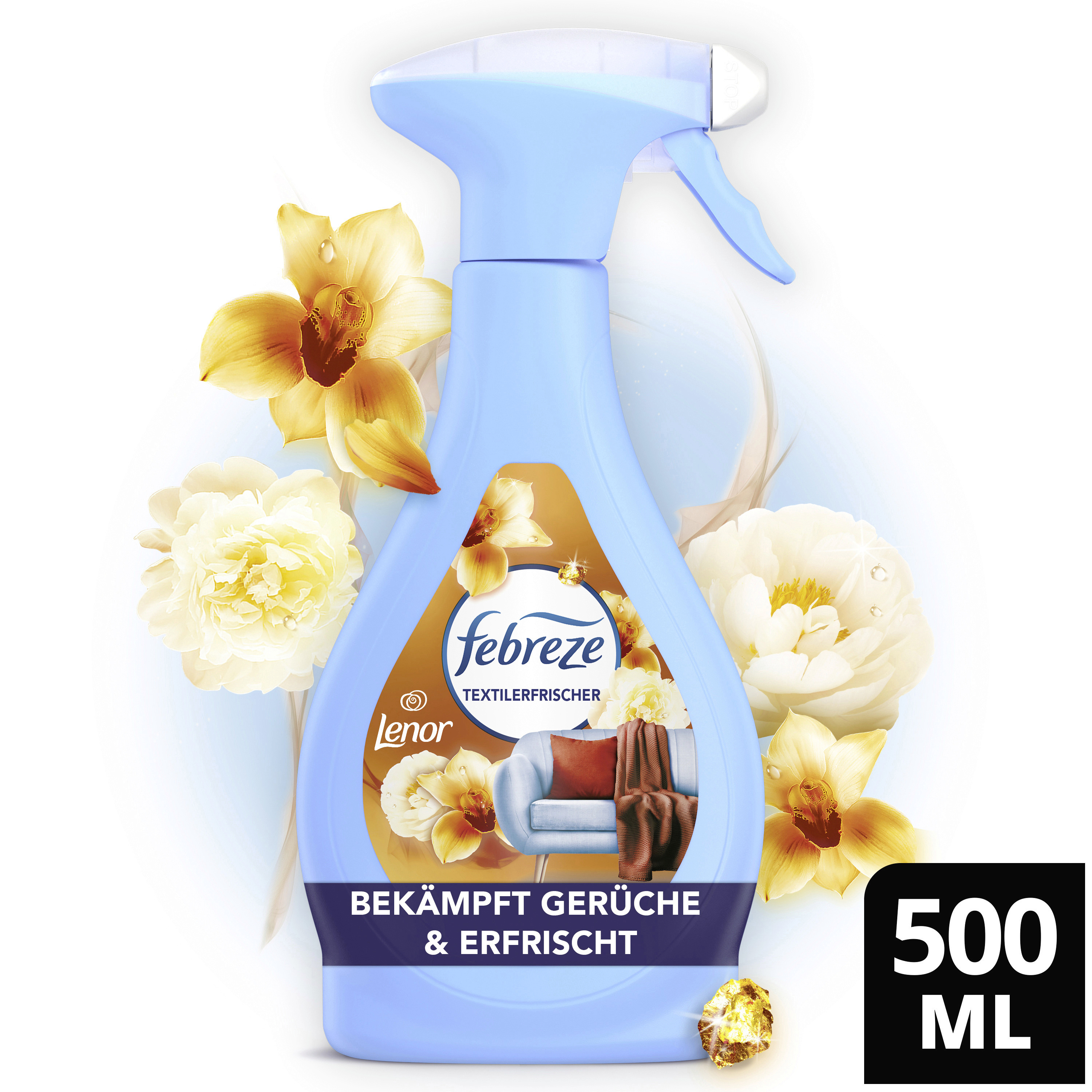 Désodorisant Textile Febreze Orchidée Dorée - 3 x 500 ml