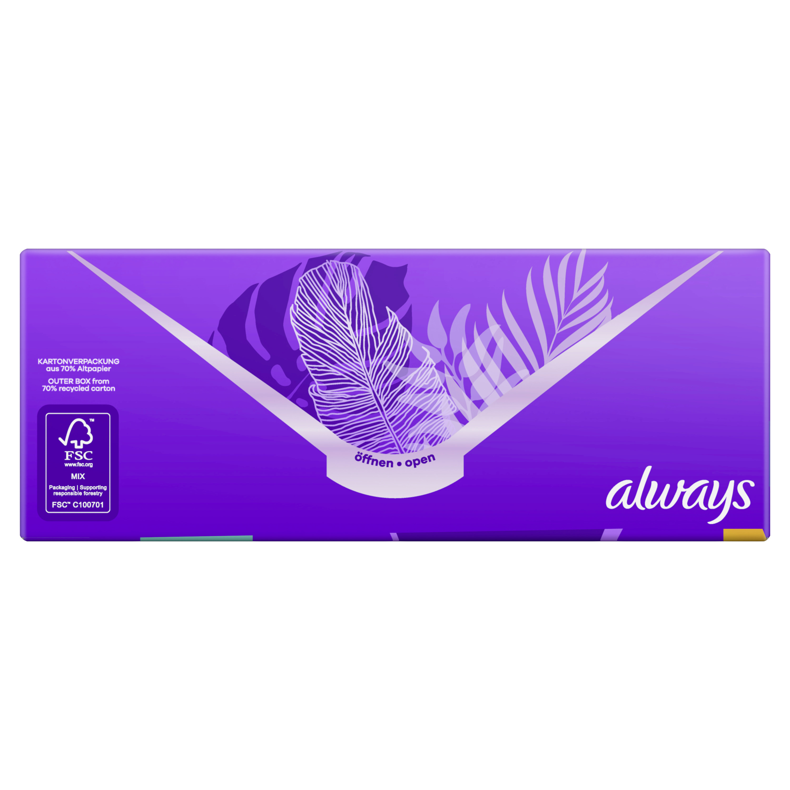 Always Daily Fresh Slipeinlagen Long, 38 Stück – Mit 100% Pflanzenbasierten Fasern, Bis Zu 12h Schutz
